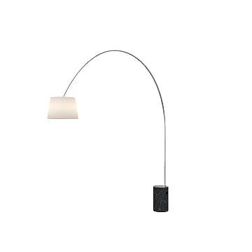 Piantana Contemporanea Turning Marmo Nero Cilindro Diffusore Bianco 1 Luce E27