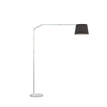 Piantana Contemporanea Slope Marmo Piatto Bianco Diffusore Nero 1 Luce E27