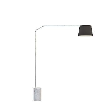 Piantana Contemporanea Slope Marmo Cilindro Bianco Diffusore Nero 1 Luce E27