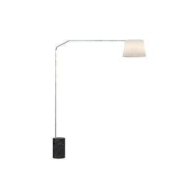 Piantana Contemporanea Slope Marmo Cilindro Nero Diffusore Bianco 1 Luce E27