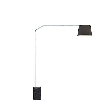 Piantana Contemporanea Slope Marmo Cilindro Nero Diffusore Nero 1 Luce E27