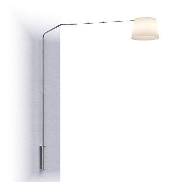 Piantana Contemporanea Slope Metallo Cromo Diffusore Bianco 1 Luce E27