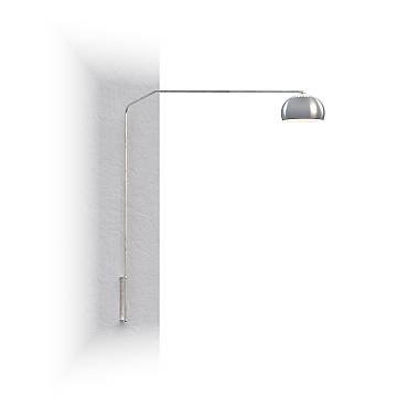 Piantana Contemporanea Slope Metallo Cromo 1 Luce E27