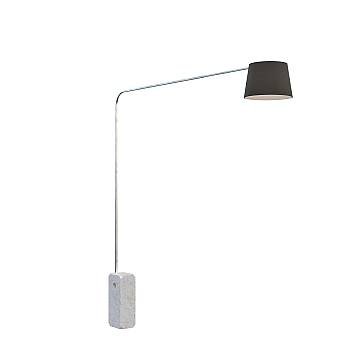 Piantana Contemporanea Corner Marmo Bianco Diffusore Tessuto Nero 1 Luce E27