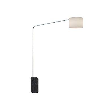 Piantana Contemporanea Corner Marmo Nero Tessuto Bianco 1 Luce E27