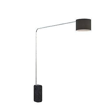 Piantana Contemporanea Corner Marmo Nero Tessuto Nero 1 Luce E27