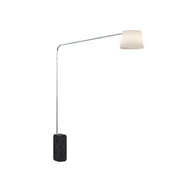 Piantana Contemporanea Corner Marmo Nero Diffusore Tessuto Bianco 1 Luce E27