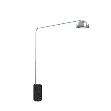 Piantana Contemporanea Corner Marmo Nero Metallo Cromo 1 Luce E27