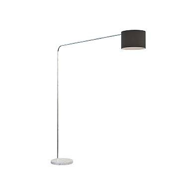 Piantana Contemporanea Corner Marmo Basso Bianco Tessuto Nero 1 Luce E27