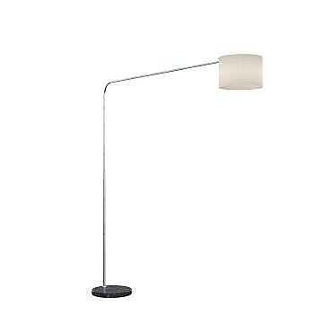 Piantana Contemporanea Corner Marmo Basso Nero Tessuto Bianco 1 Luce E27