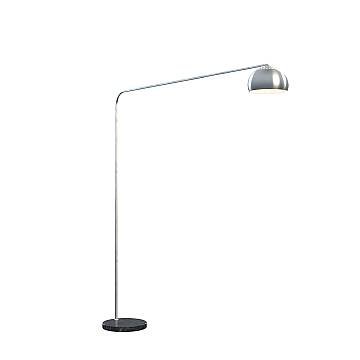 Piantana Contemporanea Corner Marmo Basso Nero Metallo Cromo 1 Luce E27