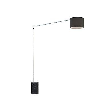 Piantana Contemporanea Corner Marmo Alto Nero Tessuto Nero 1 Luce E27