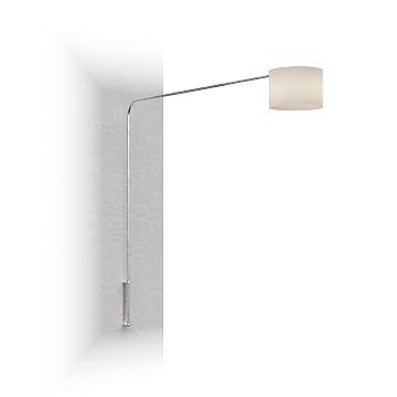 Piantana Contemporanea Corner Metallo Cromo Tessuto Bianco 1 Luce E27