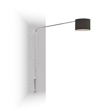 Piantana Contemporanea Corner Metallo Cromo Tessuto Nero 1 Luce E27