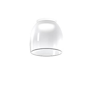 Plafoniera Contemporanea Drum Metallo Bianco Vetro 1 Luce Led 16W Calda