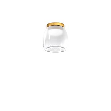 Abatjour Contemporaneo Drum Metallo Oro Vetro Bianco 1 Luce Led 6W Calda