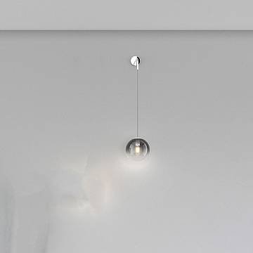 Applique Moderna Big Eclipse Metallo Cromo Vetro Fumè 1 Luce E27