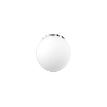 Plafoniera Contemporanea Mars Metallo Cromo Vetro Bianco 1 Luce E27 D25Cm