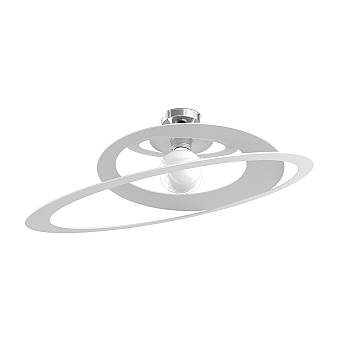 Plafoniera Industrial-Minimal Bungee Metallo Bianco 1 Luce E27 D70Cm