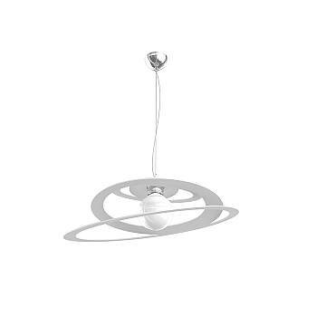 Sospensione Industrial-Minimal Bungee Metallo Bianco 1 Luce E27 D50Cm