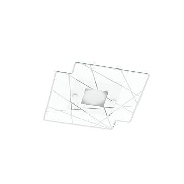 Plafoniera Contemporanea Focus Metallo Bianco Vetro 1 Luce Gx53
