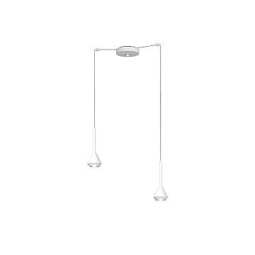 Lampadario Moderno Aygo Metallo Bianco 2 Luci Gu10