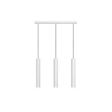 Lampadario Moderno Aygo Rettangolare Metallo Bianco 3 Luci Gu10