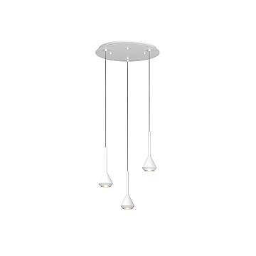 Lampadario Moderno Tondo Aygo Metallo Bianco 3 Luci Gu10