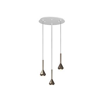 Lampadario Moderno Aygo Metallo Bianco E Bronzo 3 Luci Gu10