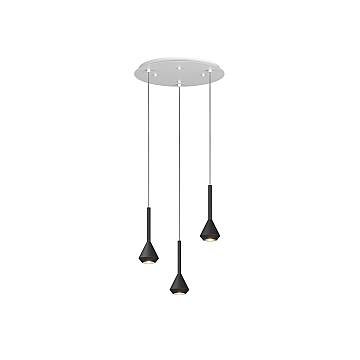 Lampadario Moderno Aygo Metallo Bianco E Nero 3 Luci Gu10