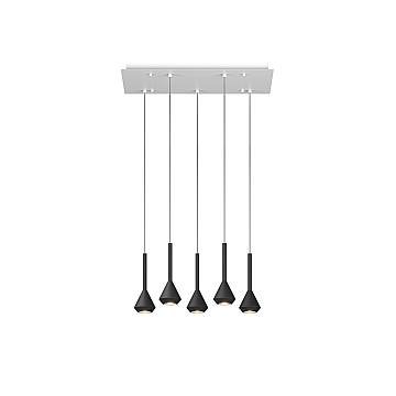 Lampadario Moderno Aygo Metallo Bianco E Nero 5 Luci Gu10