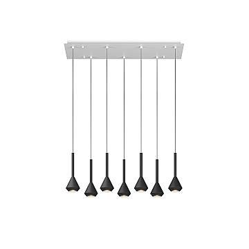 Lampadario Moderno Aygo Metallo Bianco Nero 7 Luci Gu10