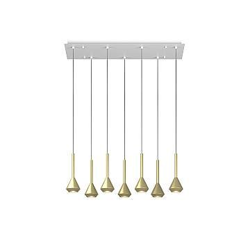 Lampadario Moderno Aygo Metallo Bianco Ottone 7 Luci Gu10