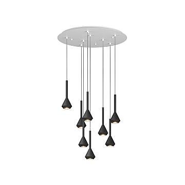 Lampadario Moderno Aygo Metallo Bianco Nero 8 Luci Gu10