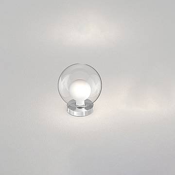 Abatjour Contemporaneo Inside Metallo Cromo Vetro Bianco 1 Luce G9