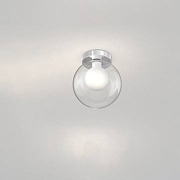 Plafoniera Contemporanea Inside Metallo Cromo Vetro Bianco 1 Luce G9