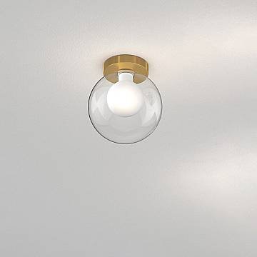 Plafoniera Contemporanea Inside Metallo Ottone Vetro Bianco 1 Luce G9