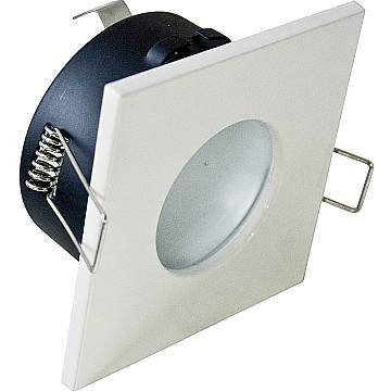 Faretto Incasso Bath Quadrato Alluminio Bianco 1 Luce Gu10