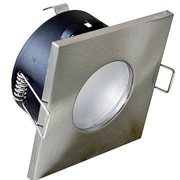 Faretto Incasso Bath Quadrato Alluminio Nickel Satinato 1 Luce Gu10