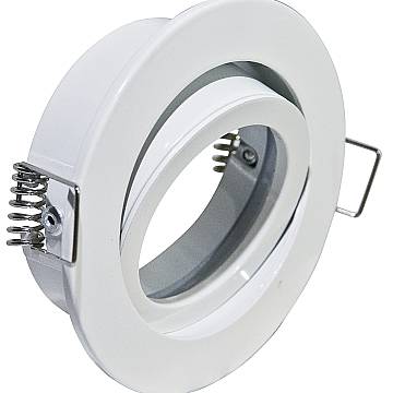 Faretto Incasso Oil Orientabile Tondo Alluminio Bianco 1 Luce Gu10 D8,3Cm