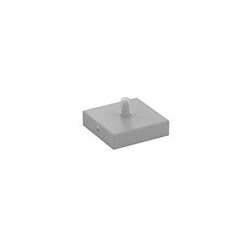 Rosone Quadrato Metallo Grigio 1 Foro 8X8Cm