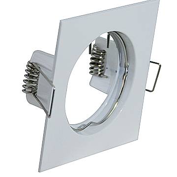 Faretto Incasso Run Quadrato Alluminio Bianco 1 Luce Gu10