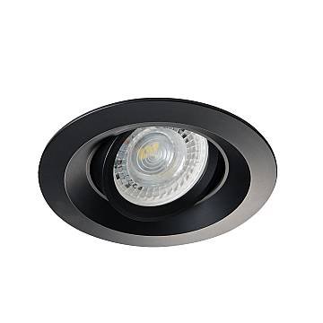 Faretto Incassowind Orientabile Tondo Alluminio Nero Opaco 1 Luce Gu10