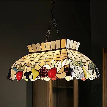 Lampadario Tiffany Vetro Multicolor 2 Luci E27 Piccolo