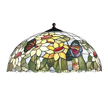 Paralume Tiffany In Vetro Decorato Multicolor D. 45Cm Per Sospensione