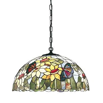 Sospensione Tiffany Vetro Multicolor Chiaro 1 Luce E27