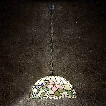 Lampadario Tiffany Vetro Multicolor Scuro 3 Luci E27