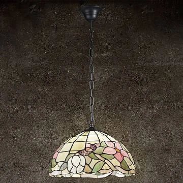 Sospensione Tiffany Vetro Multicolor Scuro 1 Luce E27