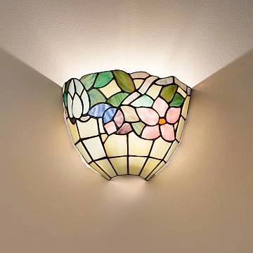 Applique Tiffany Vetro Multicolor Scuro 1 Luce E27