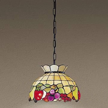 Sospensione Tiffany Vetro Multicolor Fantasia 1 Luce E27